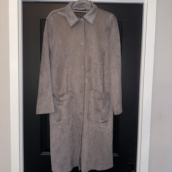 Forever‎ 21  Faux Suede Longline Duster Coat  Plus Size M - Picture 1 of 5